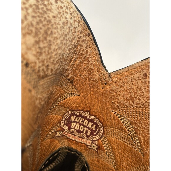 Nocona Cowboy Boots Size 8 E Black Leather Vintage - Picture 10 of 15